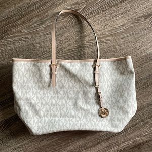 MK White & Cream Tote Bag